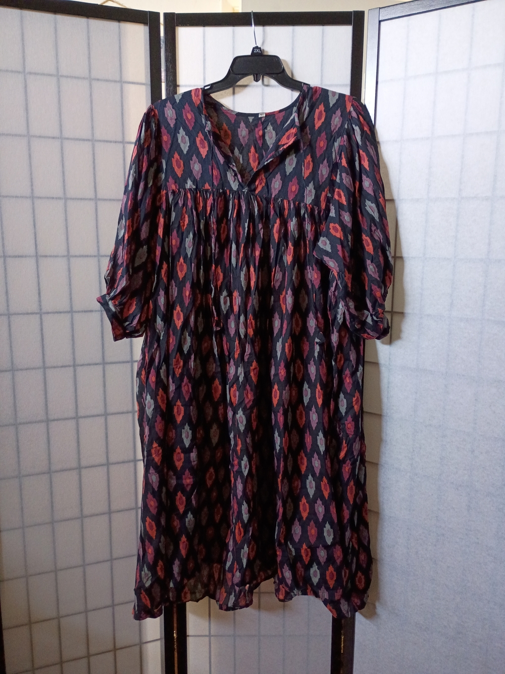 Boho Ikat Print Midi Dress